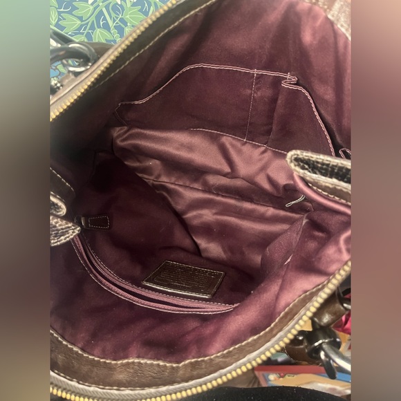 Coach Embossed Kristin Satchel Brown Python Leather - Picture 3 of 10